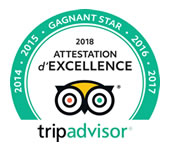 Attestation d'excellence 2018 TripAdvisor