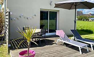 terrasse privative avec transats